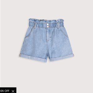 Denim Paperbag Shorts - OAK + FORT
